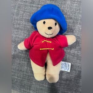 Vintage Paddington bear plush with Red Coat and Blue Hat
